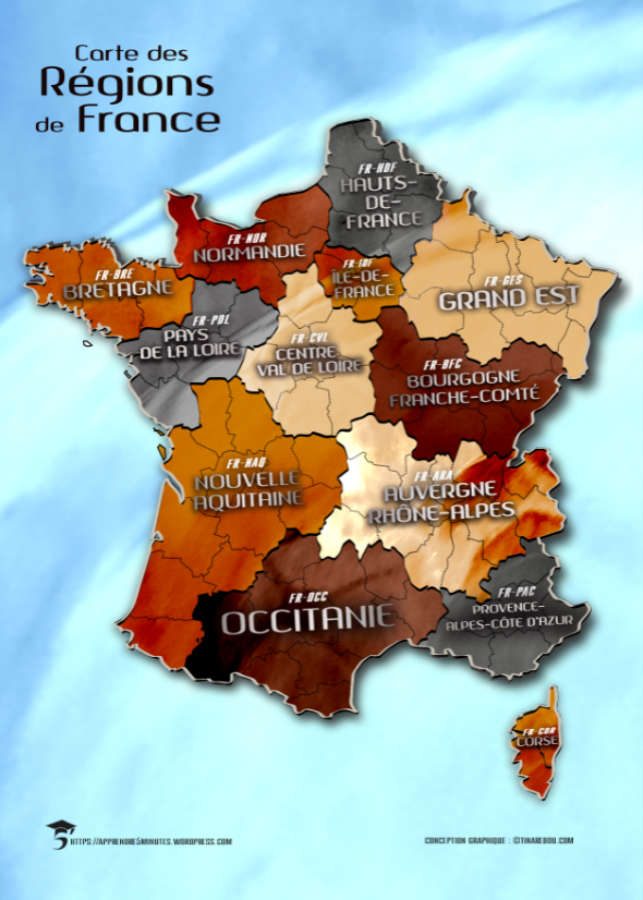 Carte des régions de France Métropolitaine